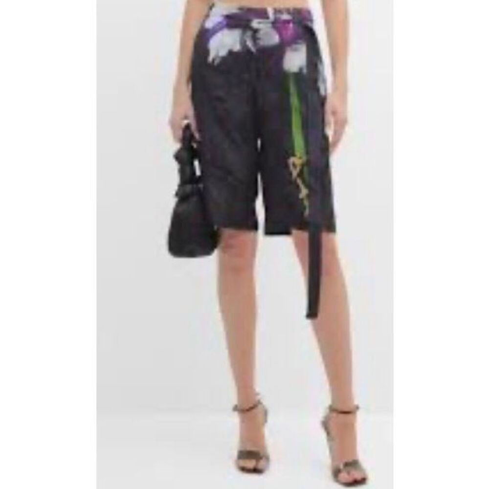 JASON WU COLLECTION Floral Print Shorts in Black NWT Size 0
